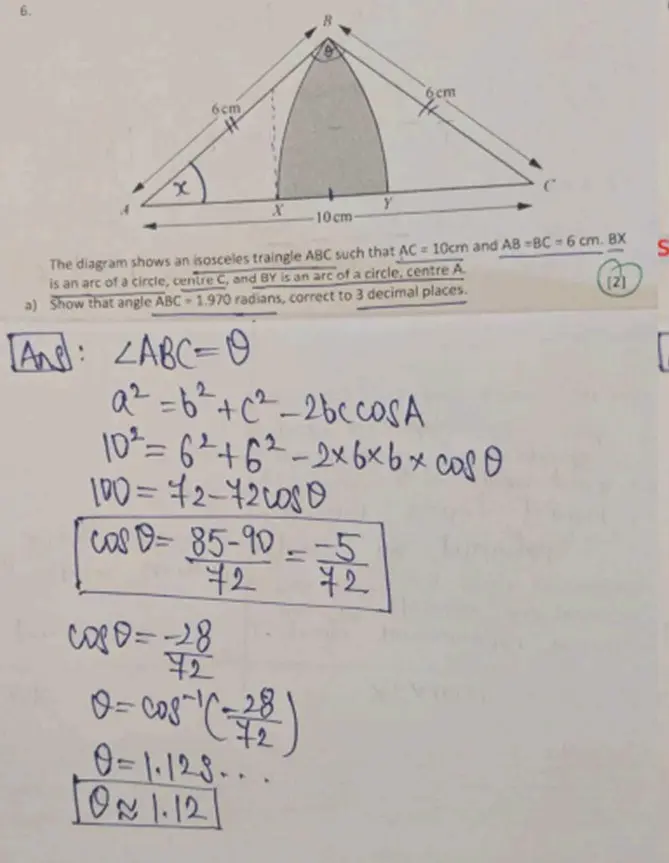 Original Student Handwriting